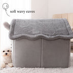 Cozy and Stylish Large Grey Pet Cat Bed - Perfect Warm House for Cats and Dogs!