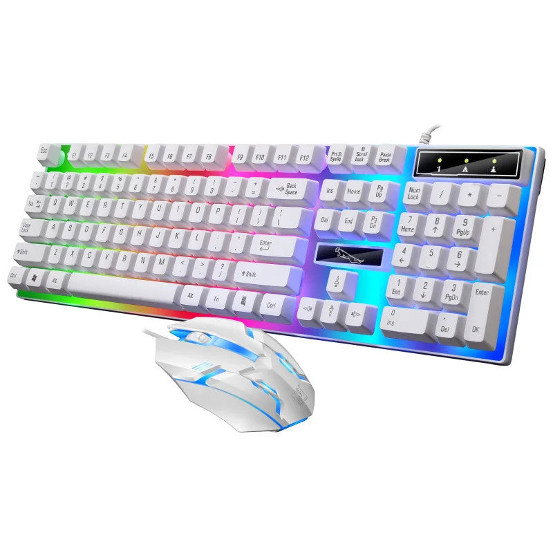 Mechanical Gaming Keyboard Mouse Combo Set LED Light Backlit Computer Desktop PC