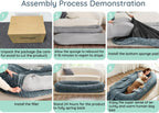 Indulge in Luxury with the Giant Ivory White Human Dog Bed - Orthopedic Foam Comfort with Cozy Blanket and Portable Design