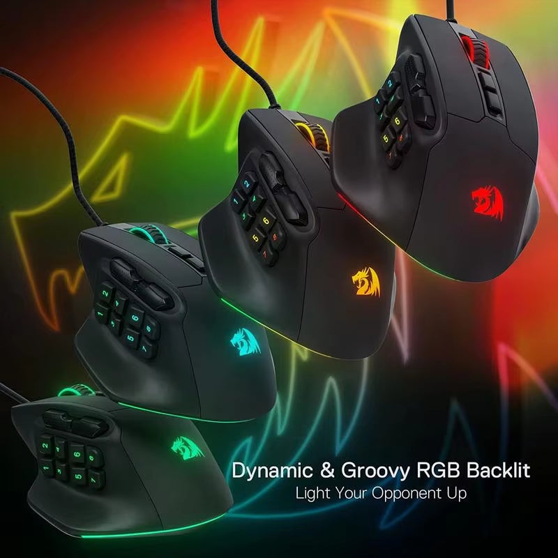 Unleash Your Gaming Potential with the M811 Aatrox Wired RGB MMO Gaming Mouse – 15 Customizable Buttons for Ultimate Control and Comfort