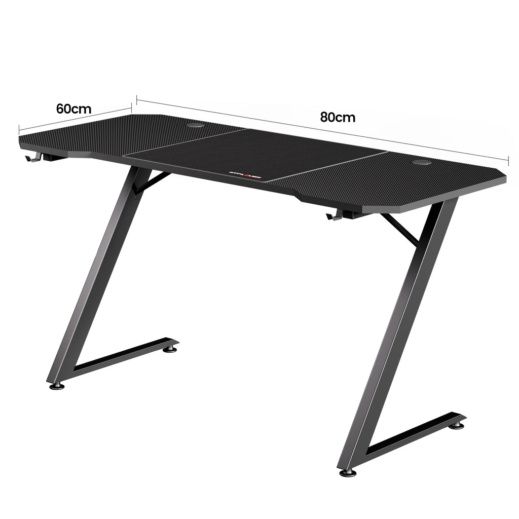 Elevate Your Gaming Experience with the GTPLAYER Sturdy Carbon Fiber Z Frame Gaming Desk - Spacious, Stylish, and Functional!