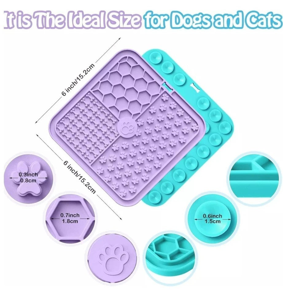 Double the Delight: 2-Pack Licky Mats for Dogs and Cats - Fun Suction Cup Treats for Stress-Free Grooming!