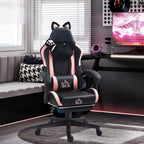 Experience Ultimate Comfort with the Ergonomic Racing Gaming Chair Featuring Recline and Footrest in Sleek Black Faux Leather