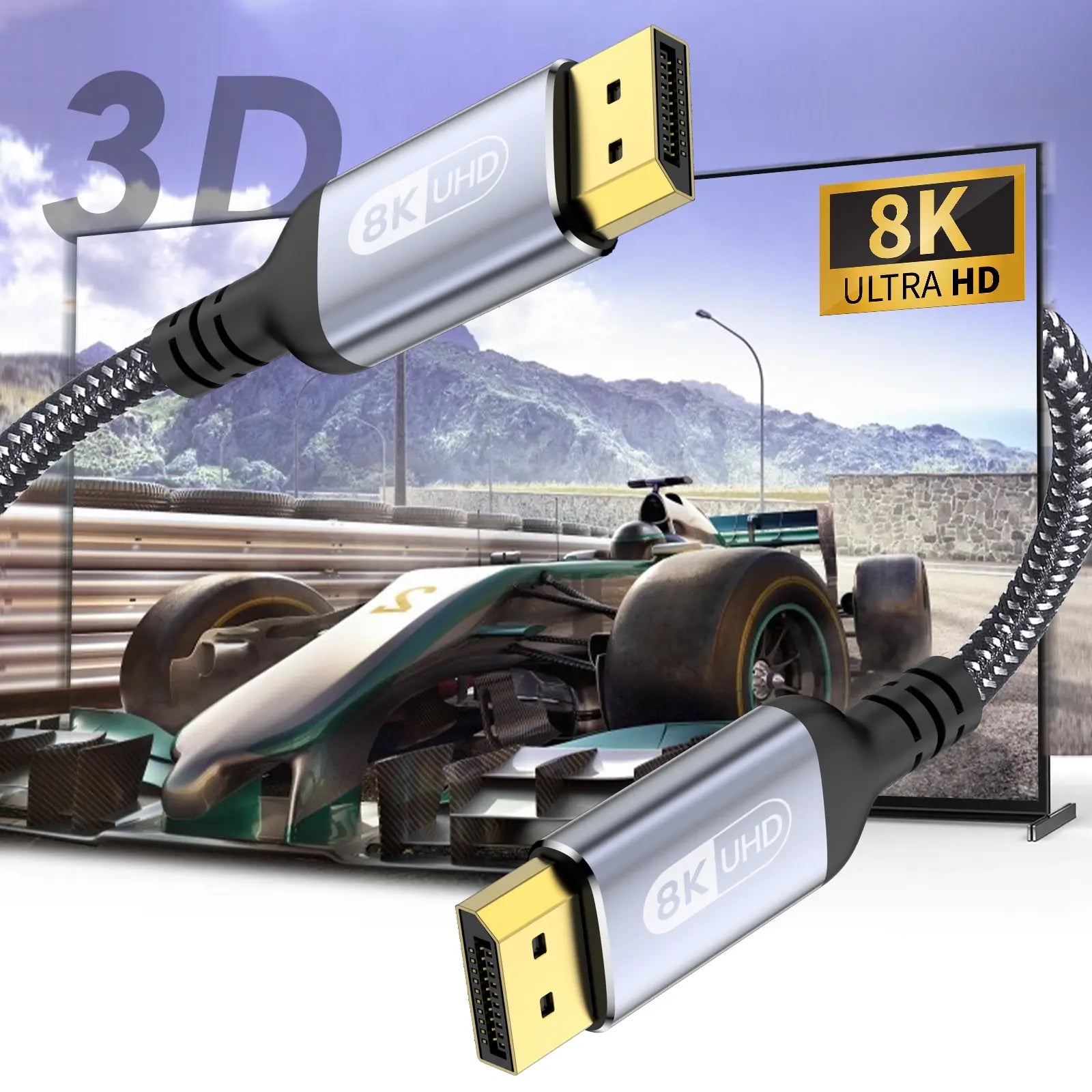 Experience Ultra High Definition with Our 8K DisplayPort Cable - Fast, Durable, and Compatible with All Your Devices!