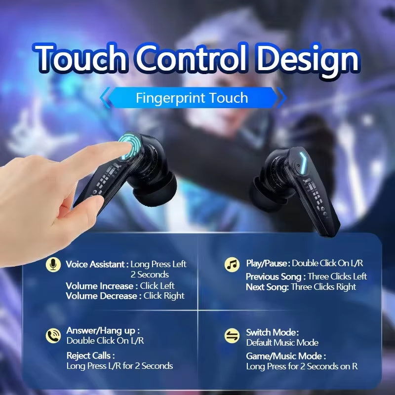 Experience Superior Sound with Lenovo GM2 Pro Bluetooth 5.3 Earphones - Dual Modes for Music and Gaming, Active Noise Cancelling, and Long Battery Life!