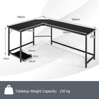 Versatile L-Shaped Desk with Integrated Power Outlet and Sturdy Metal Frame for Ultimate Workspace Efficiency