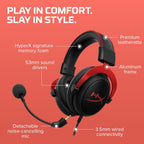 HyperX Cloud II Gaming Headset - Unleash Your Gaming Potential with Immersive 7.1 Surround Sound in Striking Red