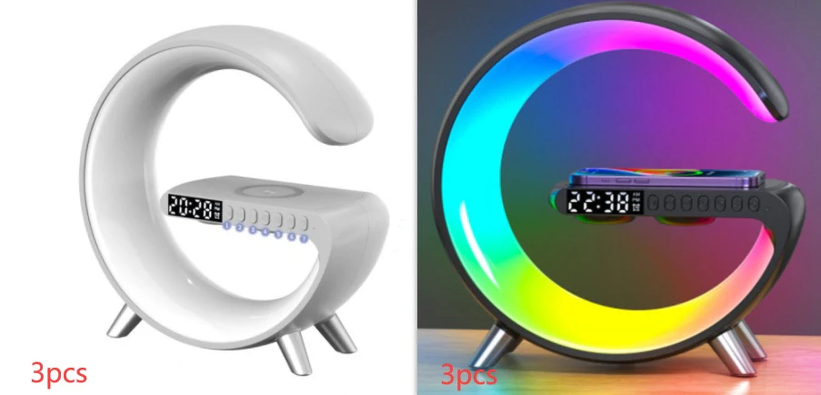 Revolutionary Smart G-Shaped LED Lamp: Bluetooth Speaker & Wireless Charger for a Stylish Home Atmosphere