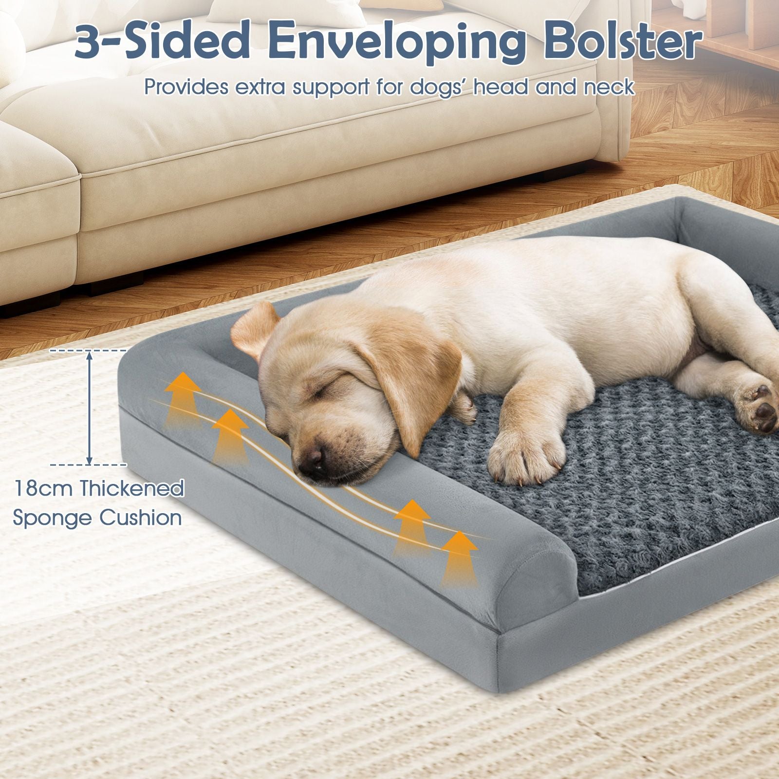 Luxurious Orthopedic Foam Dog Bed - Large Size for Ultimate Comfort and Support