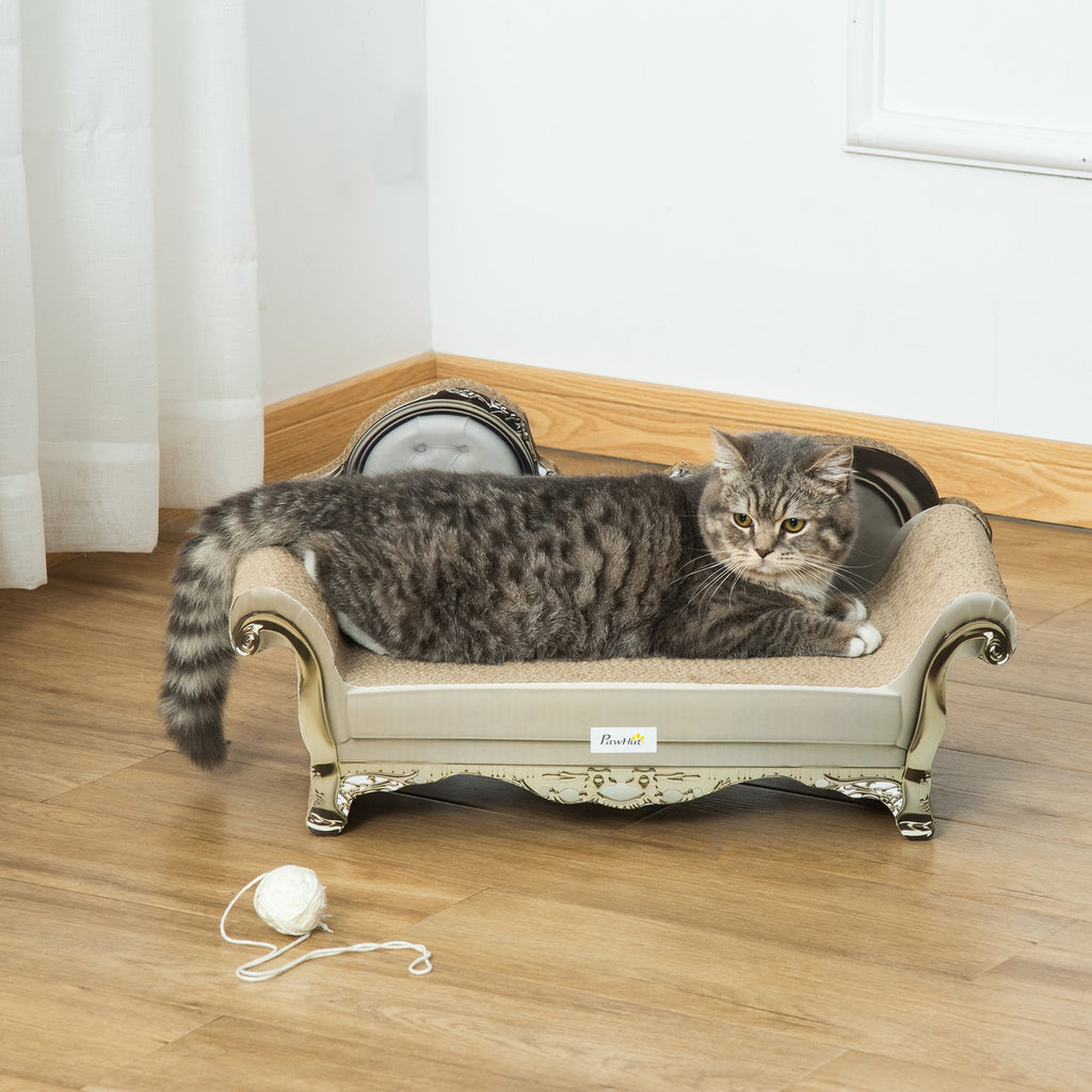 Deluxe Eco-Friendly Almond Cat Scratching Board with Catnip - The Perfect Play and Rest Spot for Your Feline Friend
