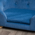 Luxurious Cozy Pet Sofa for Small Dogs & Cats - Elegant Wooden Frame with Removable Washable Cushion