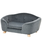 Luxurious Cozy Pet Sofa for Small Dogs & Cats - Elegant Wooden Frame with Removable Washable Cushion