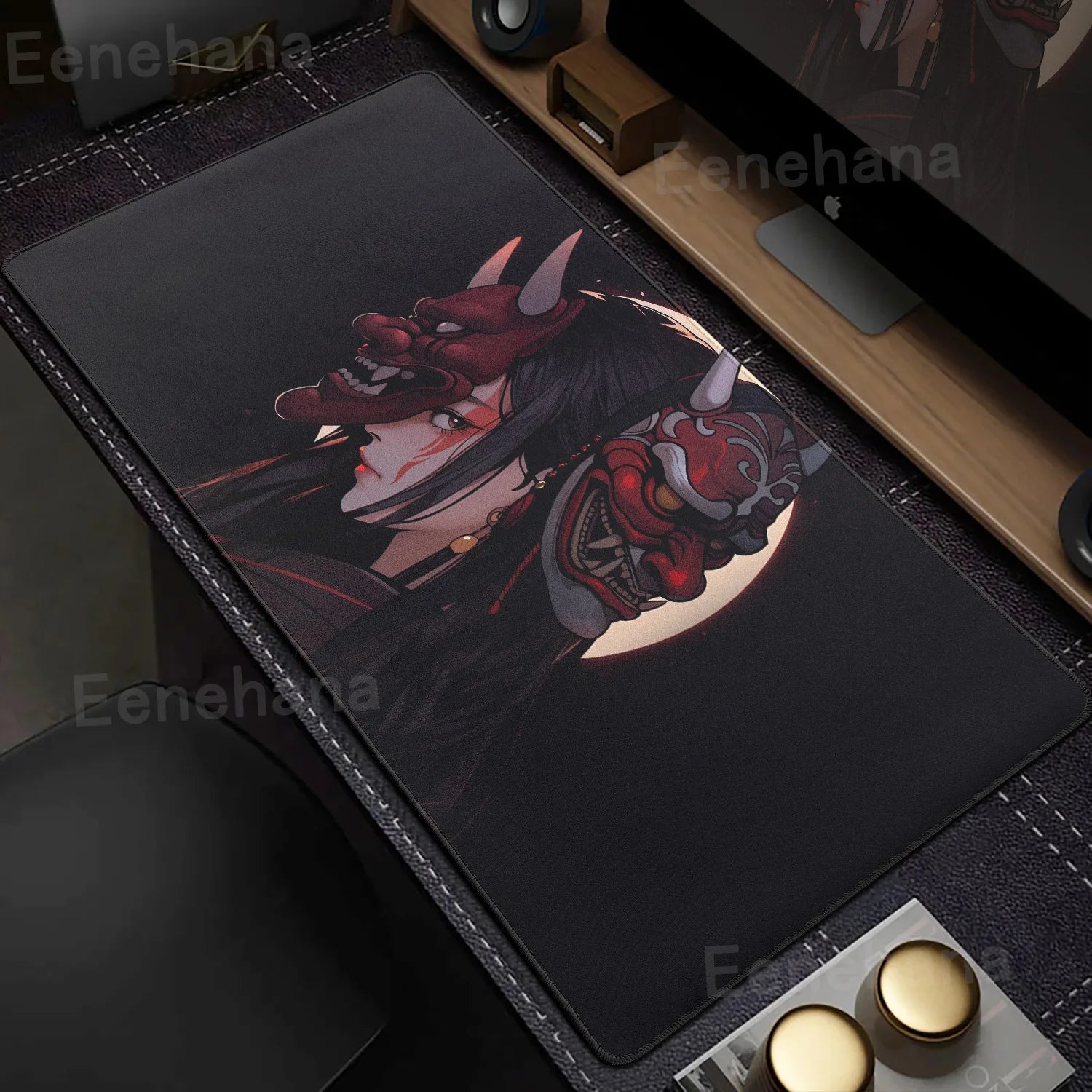 Elevate Your Gaming Experience with the Japanese Mask Girl XXL Non-Slip Mouse Pad - Perfect for Gamers and E-Sports Enthusiasts