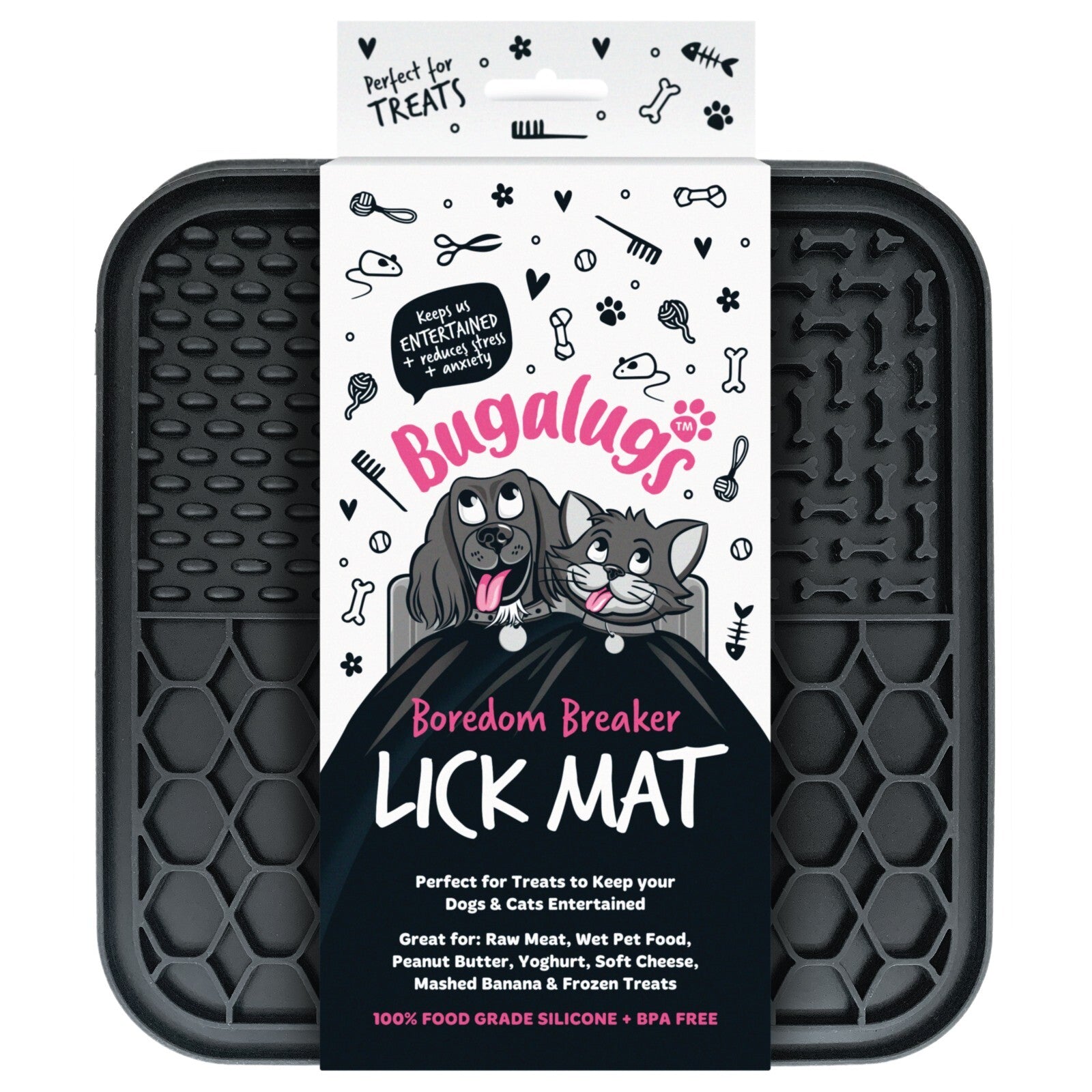 Transform Mealtime into Fun with the Bugalugs Boredom Breaker Lick Mat - Safe, Durable & Entertaining Pet Tool