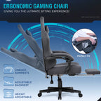 Ultimate Comfort Gaming Chair for Big and Tall Gamers - Ergonomic Design with Adjustable Footrest, Lumbar Support, and Sofa-like Seating for Home Office