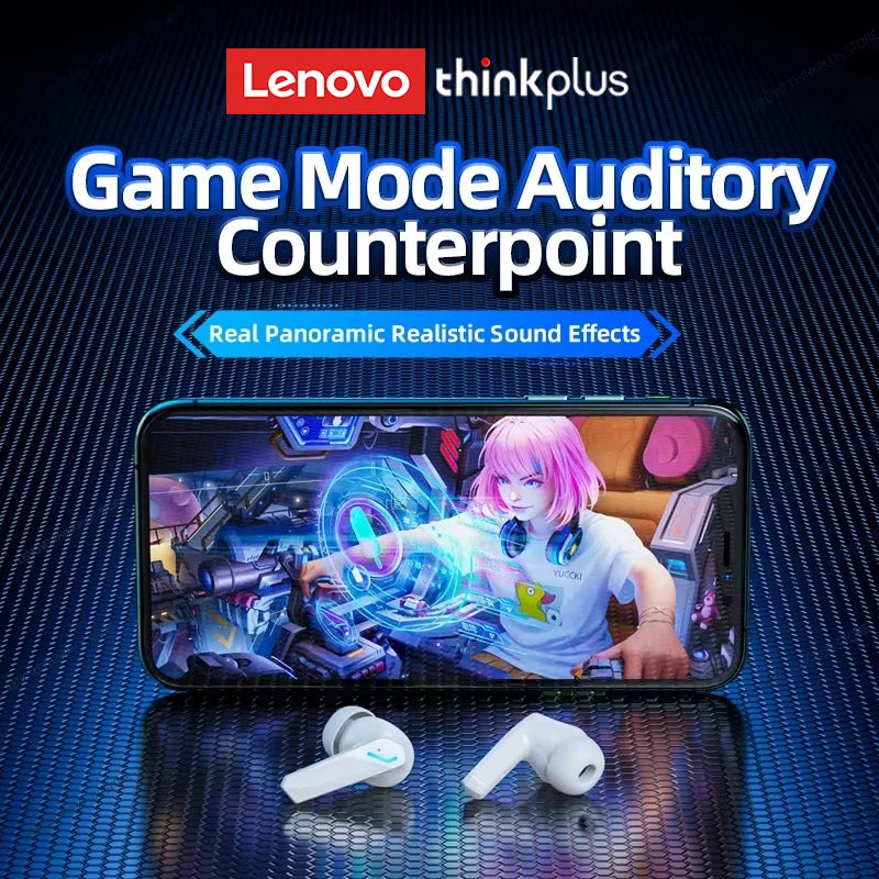 Experience Superior Sound with Lenovo GM2 Pro Bluetooth 5.3 Earphones - Dual Modes for Music and Gaming, Active Noise Cancelling, and Long Battery Life!