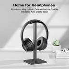 Elevate Your Audio Experience with the Sleek Black Aluminum Headphone Stand - The Ultimate Gaming and Earphone Display Solution