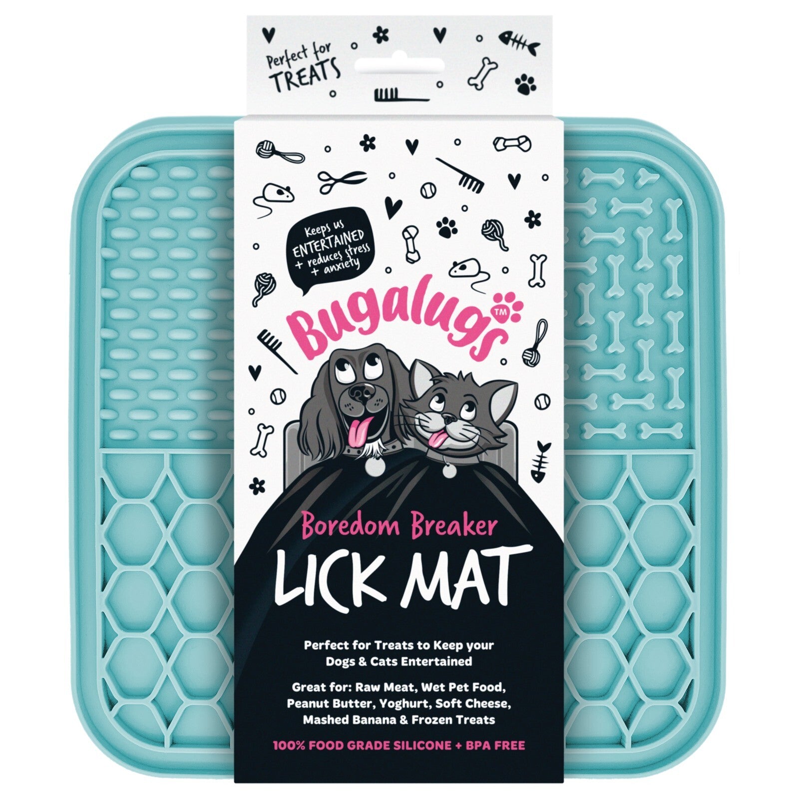 Transform Mealtime into Fun with the Bugalugs Boredom Breaker Lick Mat - Safe, Durable & Entertaining Pet Tool