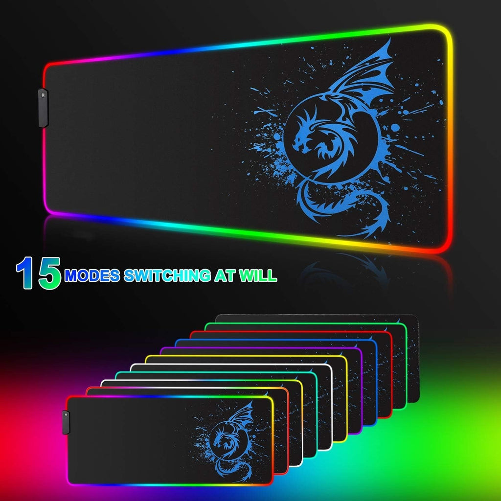 Elevate Your Gaming Experience with the Extra Large Vibrant RGB Gaming Mouse Pad - 15 Dynamic Lighting Modes & Anti-Slip Design