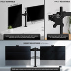 Elevate Your Workspace with the Adjustable Double Twin Arm Desk Mount for 13”-32” LCD Monitors and TVs