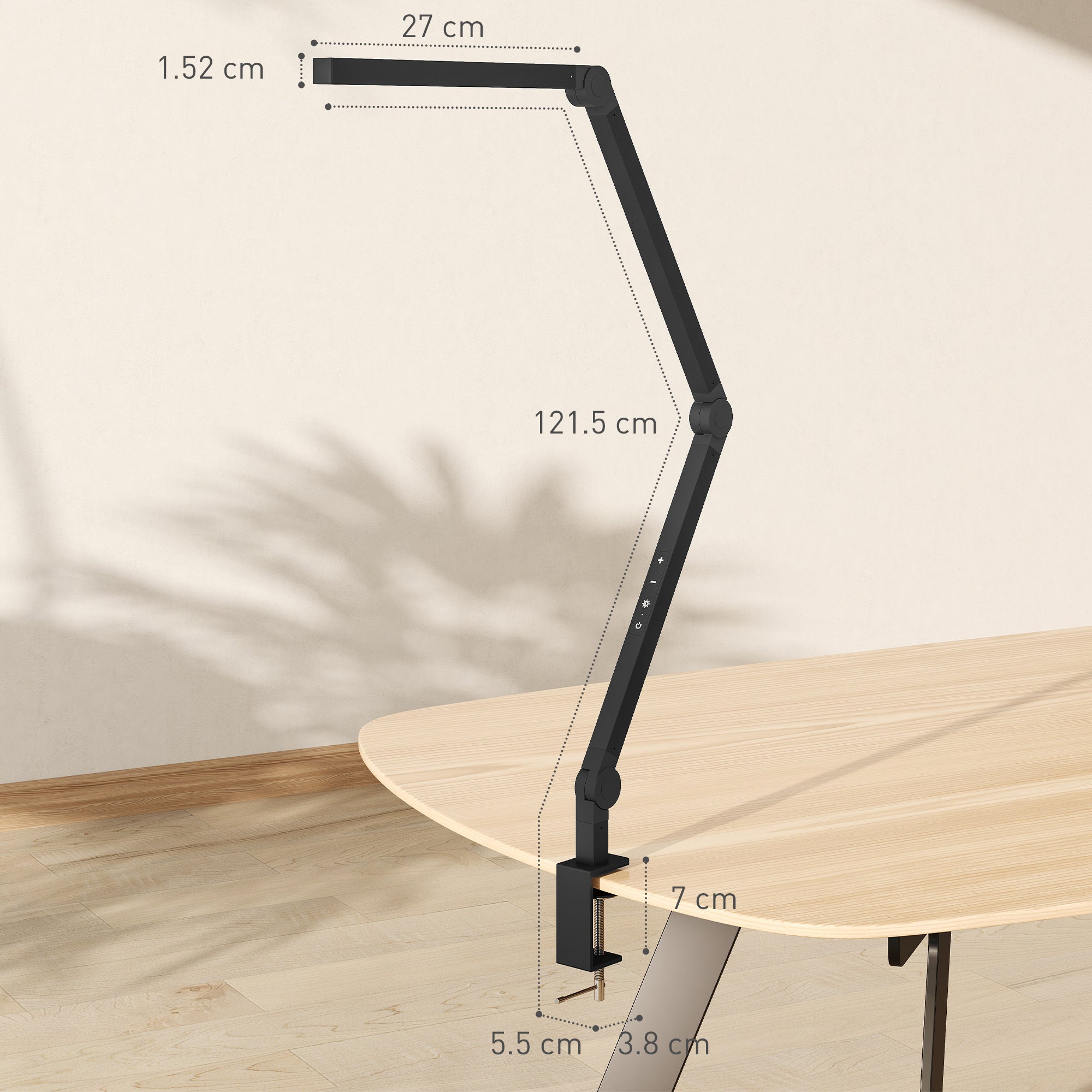 Versatile LED Desk Lamp with Dual Colour Modes - Dimmable Clamp Table Lamp for Study & Work - Sleek Black Design