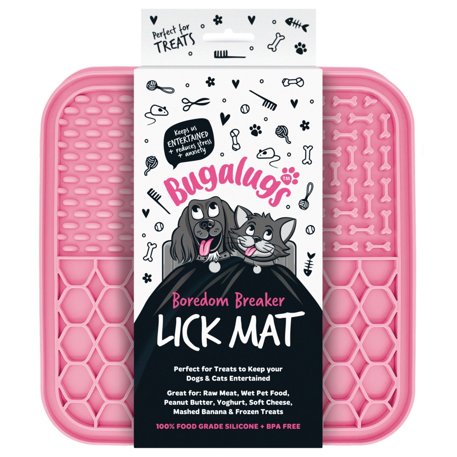 Transform Mealtime into Fun with the Bugalugs Boredom Breaker Lick Mat - Safe, Durable & Entertaining Pet Tool