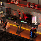 Transform Your Gaming Setup with the Sleek HOMCOM Adjustable Gaming Desk Featuring Steel Frame and Convenient Cup & Headphone Holder