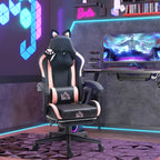 Experience Ultimate Comfort with the Ergonomic Racing Gaming Chair Featuring Recline and Footrest in Sleek Black Faux Leather