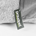 Luxurious Grey Fleece Cat Pouch Bed - Cozy Hideaway for Cats and Kittens