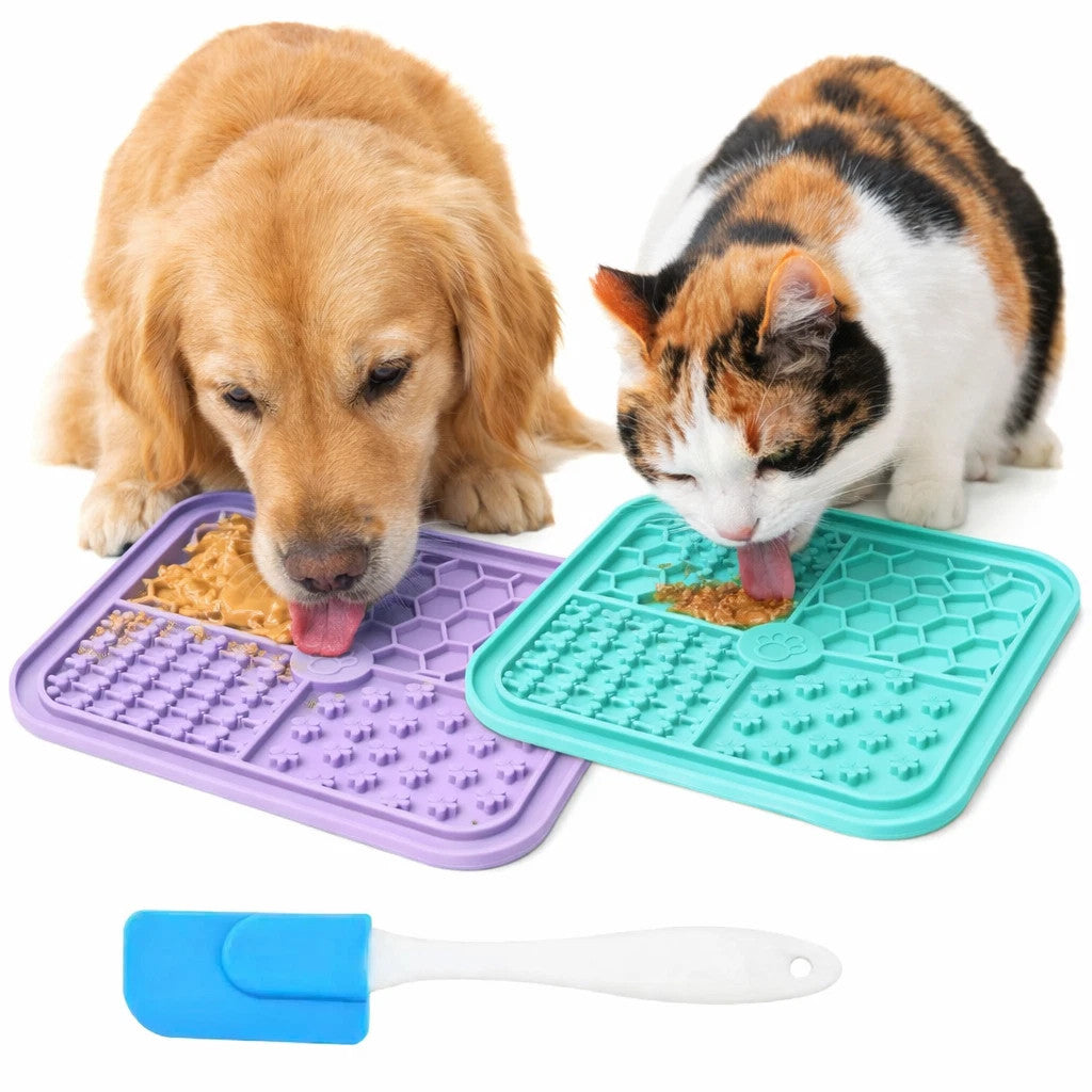 Double the Delight: 2-Pack Licky Mats for Dogs and Cats - Fun Suction Cup Treats for Stress-Free Grooming!