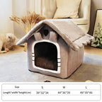 Cozy and Stylish Large Grey Pet Cat Bed - Perfect Warm House for Cats and Dogs!