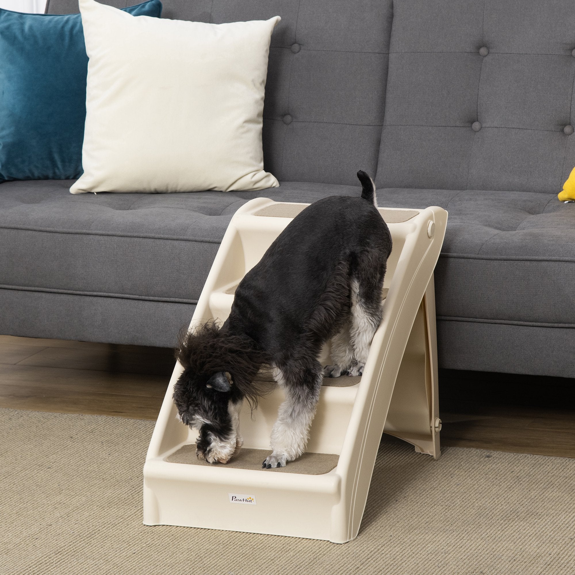 Elevate Your Pet's Comfort with Non-Slip 4-Step Portable Dog Stairs for Easy Access to Beds and Sofas