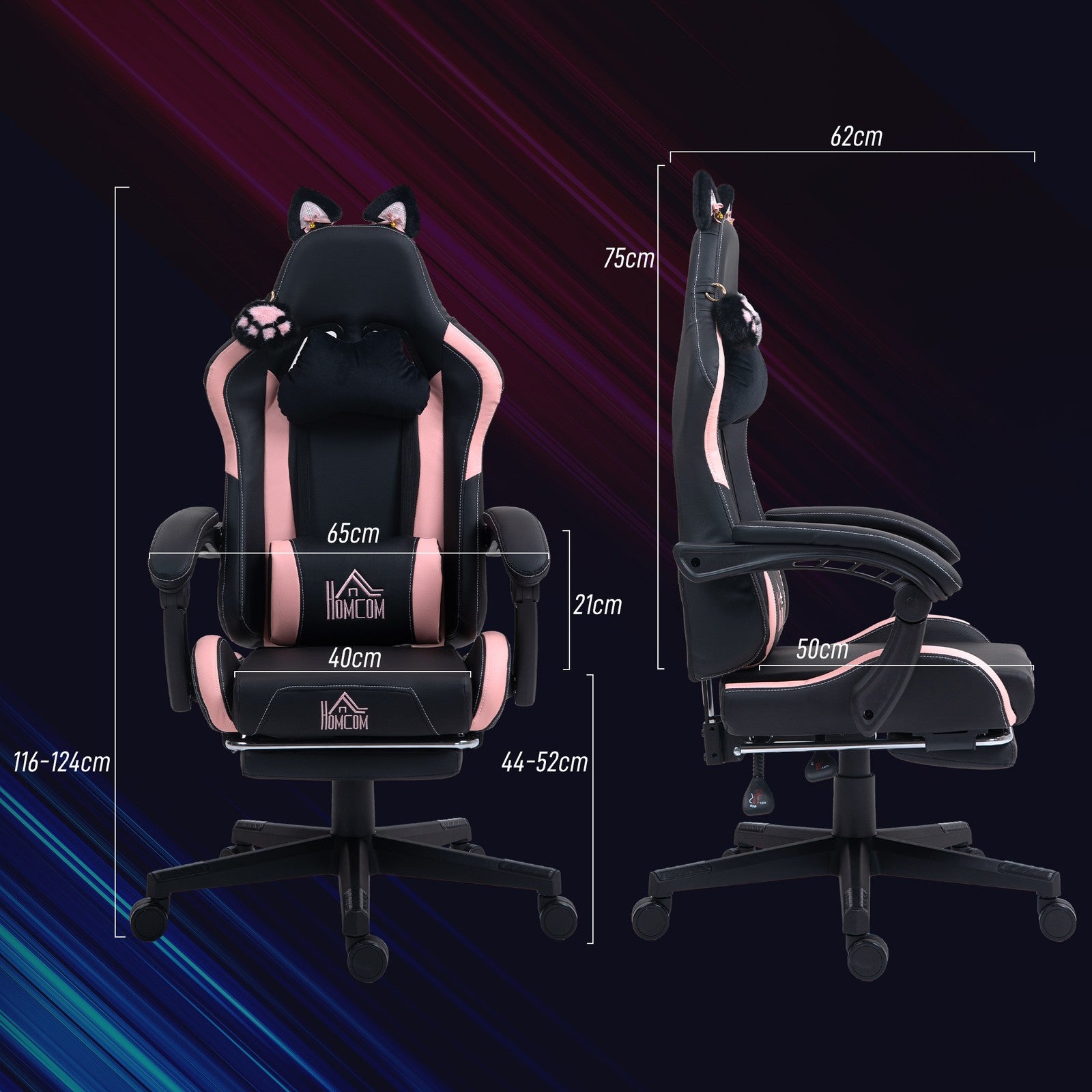 Experience Ultimate Comfort with the Ergonomic Racing Gaming Chair Featuring Recline and Footrest in Sleek Black Faux Leather