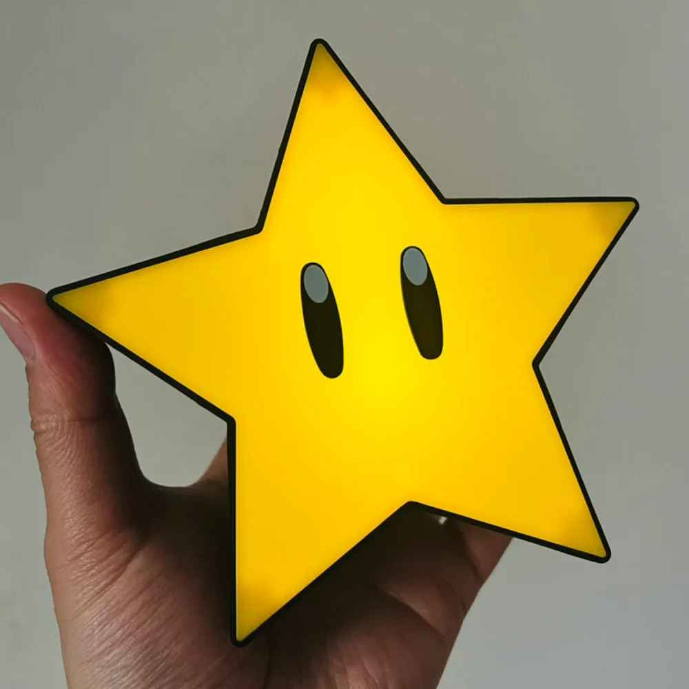 Brighten Your Child's Room with the Super Mario Bros Star LED Night Light - USB Rechargeable and Musical Fun for Kids - Ideal Gift in the UK
