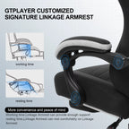 Revolutionary Ergonomic Gaming Chair with Footrest and Pocket Spring Cushion - Ultimate Comfort for Home Office and Gaming Enthusiasts