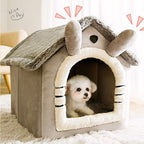 Cozy and Stylish Large Grey Pet Cat Bed - Perfect Warm House for Cats and Dogs!