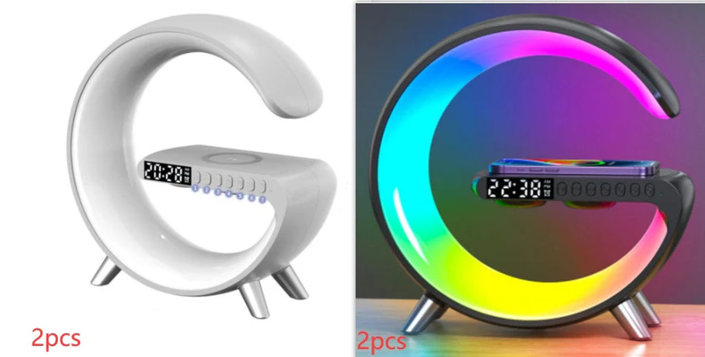 Revolutionary Smart G-Shaped LED Lamp: Bluetooth Speaker & Wireless Charger for a Stylish Home Atmosphere