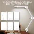 Versatile LED Desk Lamp with Dual Colour Modes - Dimmable Clamp Table Lamp for Study & Work - Sleek Black Design