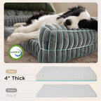 Luxurious Orthopedic Dog Bed for Extra Large Dogs - Waterproof Memory Foam with Supportive Sides, Non-Slip Design & Removable Corduroy Cover in Stylish Grey