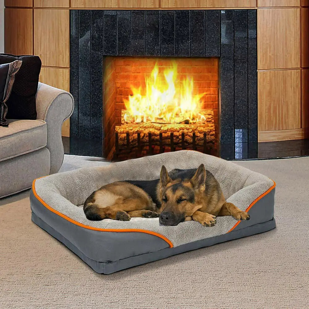 Ultimate Comfort: Heavy Duty Large Orthopedic Waterproof Dog Bed with Soft Foam Cushion - Perfect for XL Pets!