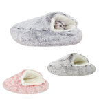 Indulge Your Pet with the Ultimate Hooded Faux Fur Cave Bed for Cats and Dogs - Soft, Cozy, and Calming Retreat