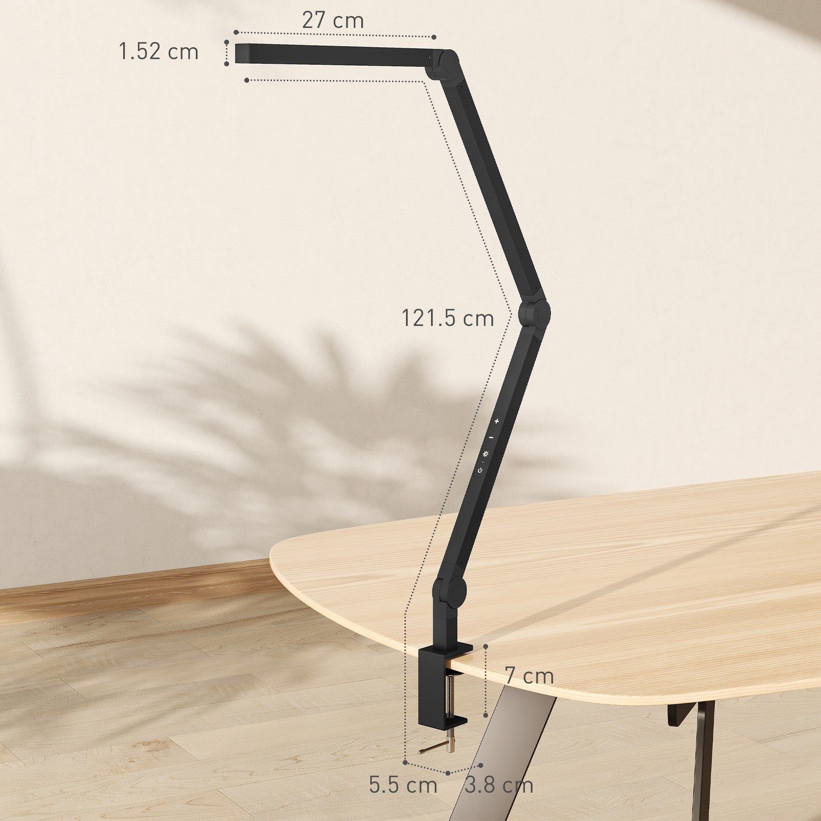 Versatile LED Desk Lamp with Dual Colour Modes - Dimmable Clamp Table Lamp for Study & Work - Sleek Black Design