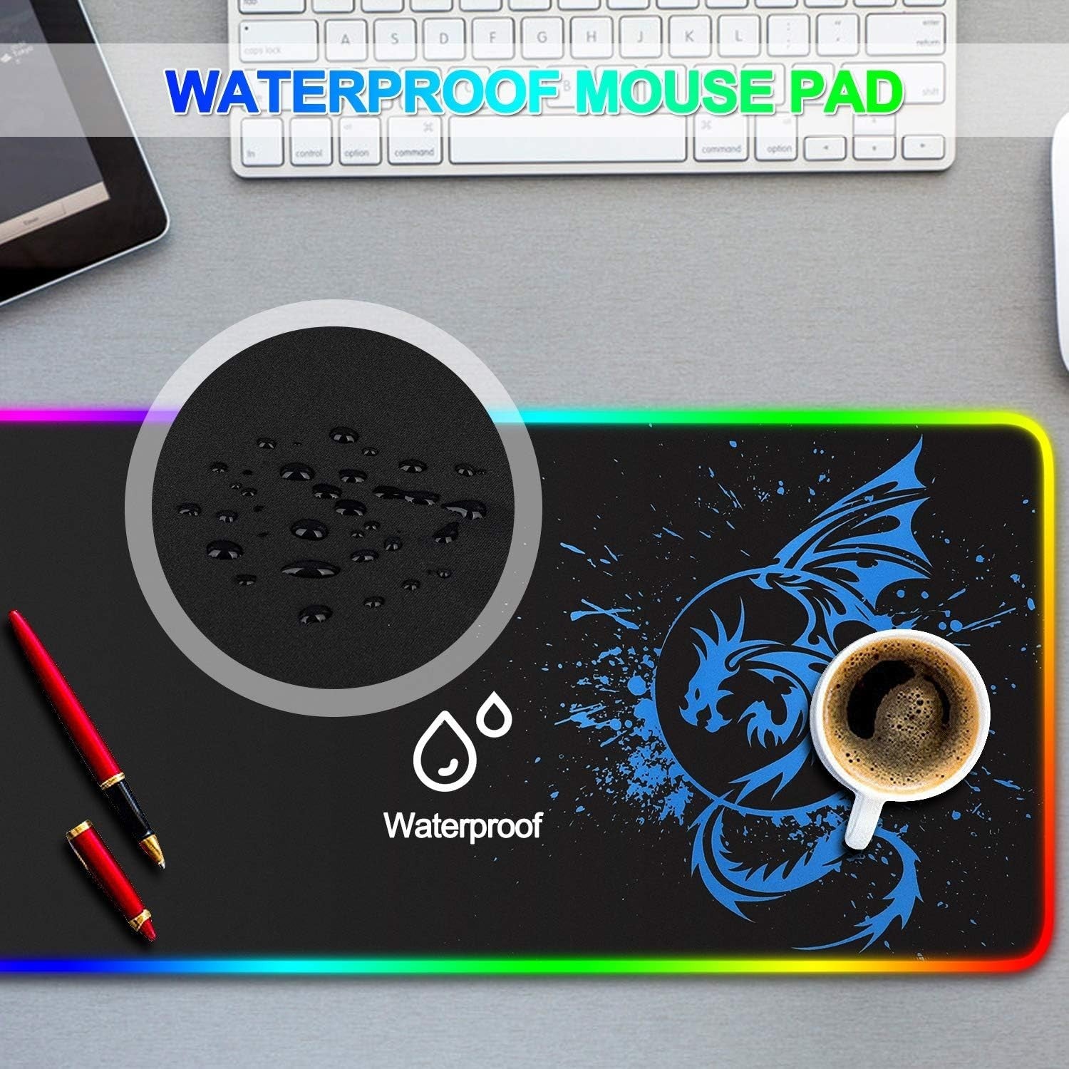 Elevate Your Gaming Experience with the Extra Large Vibrant RGB Gaming Mouse Pad - 15 Dynamic Lighting Modes & Anti-Slip Design
