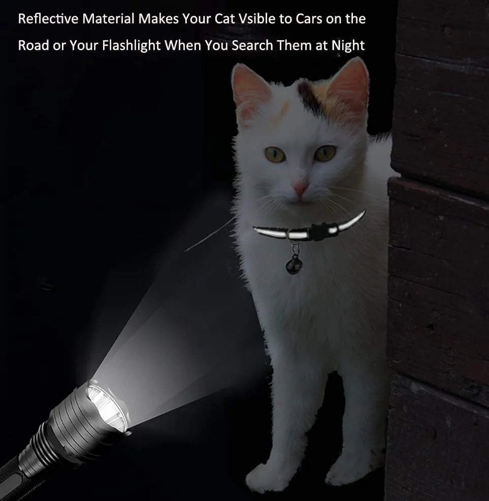 Keep Your Kittens Safe and Stylish with Our 2 Pack Reflective Black Cat Collars - Quick Release with Bell!
