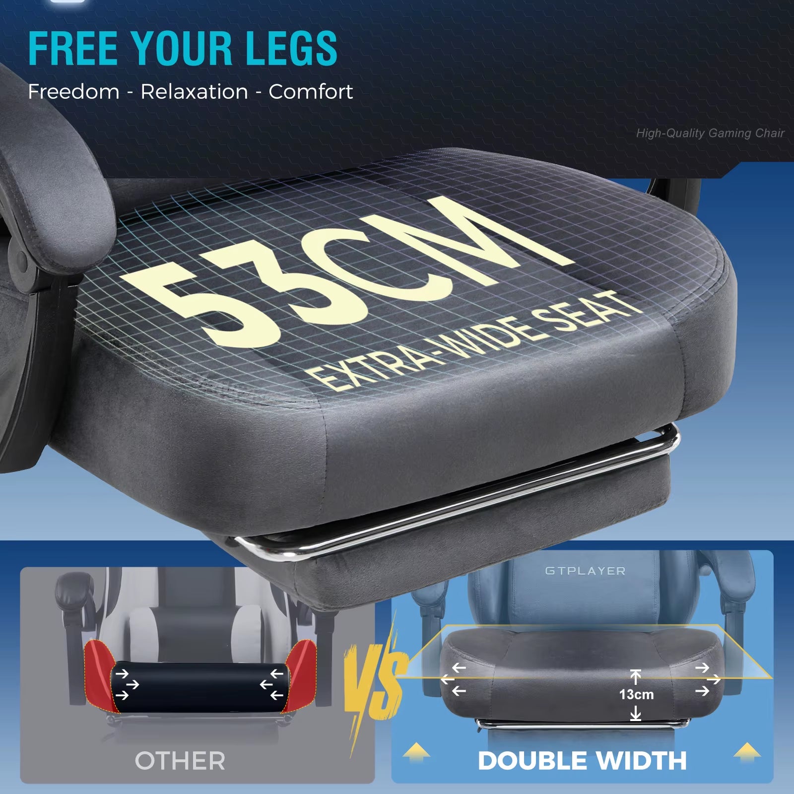 Ultimate Comfort Gaming Chair for Big and Tall Gamers - Ergonomic Design with Adjustable Footrest, Lumbar Support, and Sofa-like Seating for Home Office