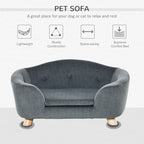 Luxurious Cozy Pet Sofa for Small Dogs & Cats - Elegant Wooden Frame with Removable Washable Cushion