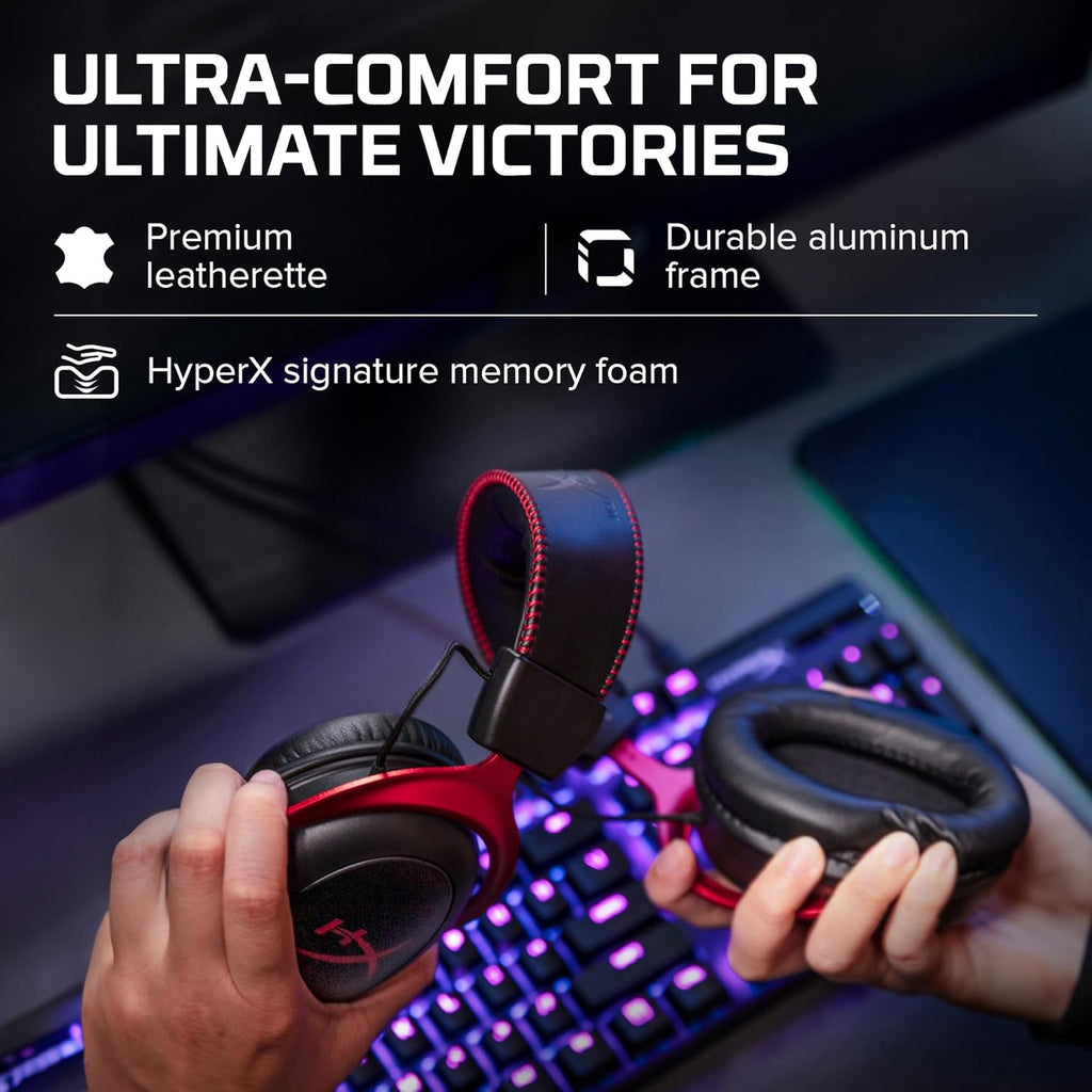 HyperX Cloud II Gaming Headset - Unleash Your Gaming Potential with Immersive 7.1 Surround Sound in Striking Red