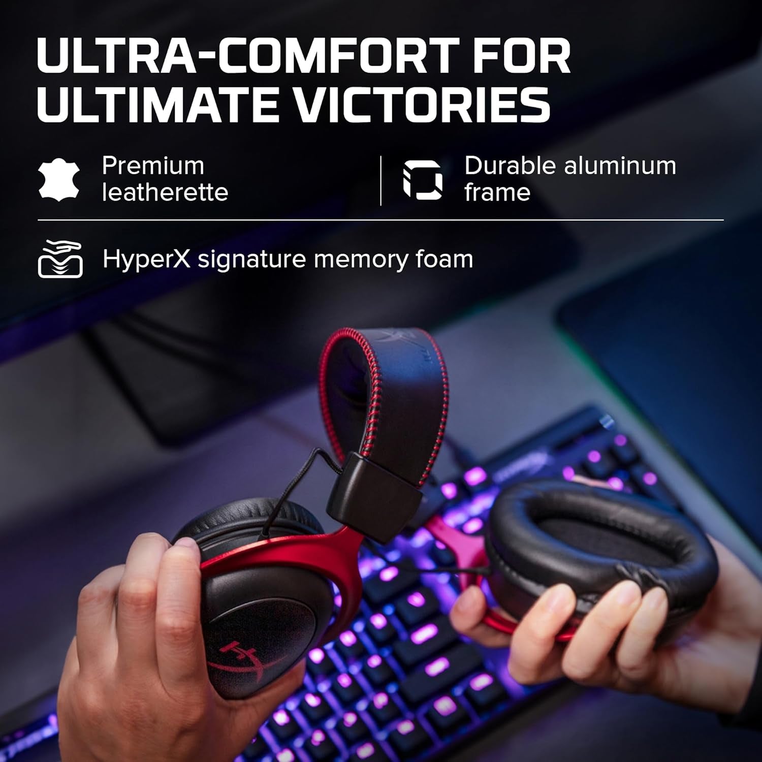 HyperX Cloud II Gaming Headset - Unleash Your Gaming Potential with Immersive 7.1 Surround Sound in Striking Red