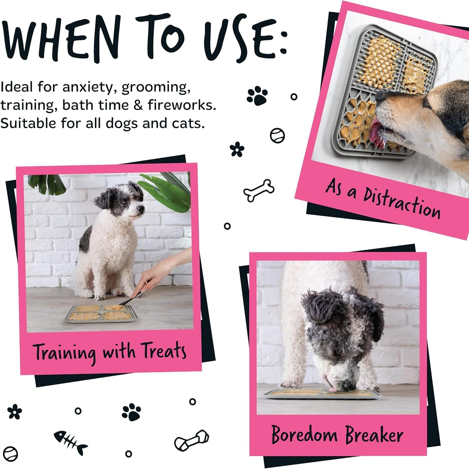 Transform Mealtime into Fun with the Bugalugs Boredom Breaker Lick Mat - Safe, Durable & Entertaining Pet Tool