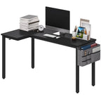 Stylish L-Shaped Corner Desk with Fabric Bag and Hooks - Perfect for Your Home Office or Study